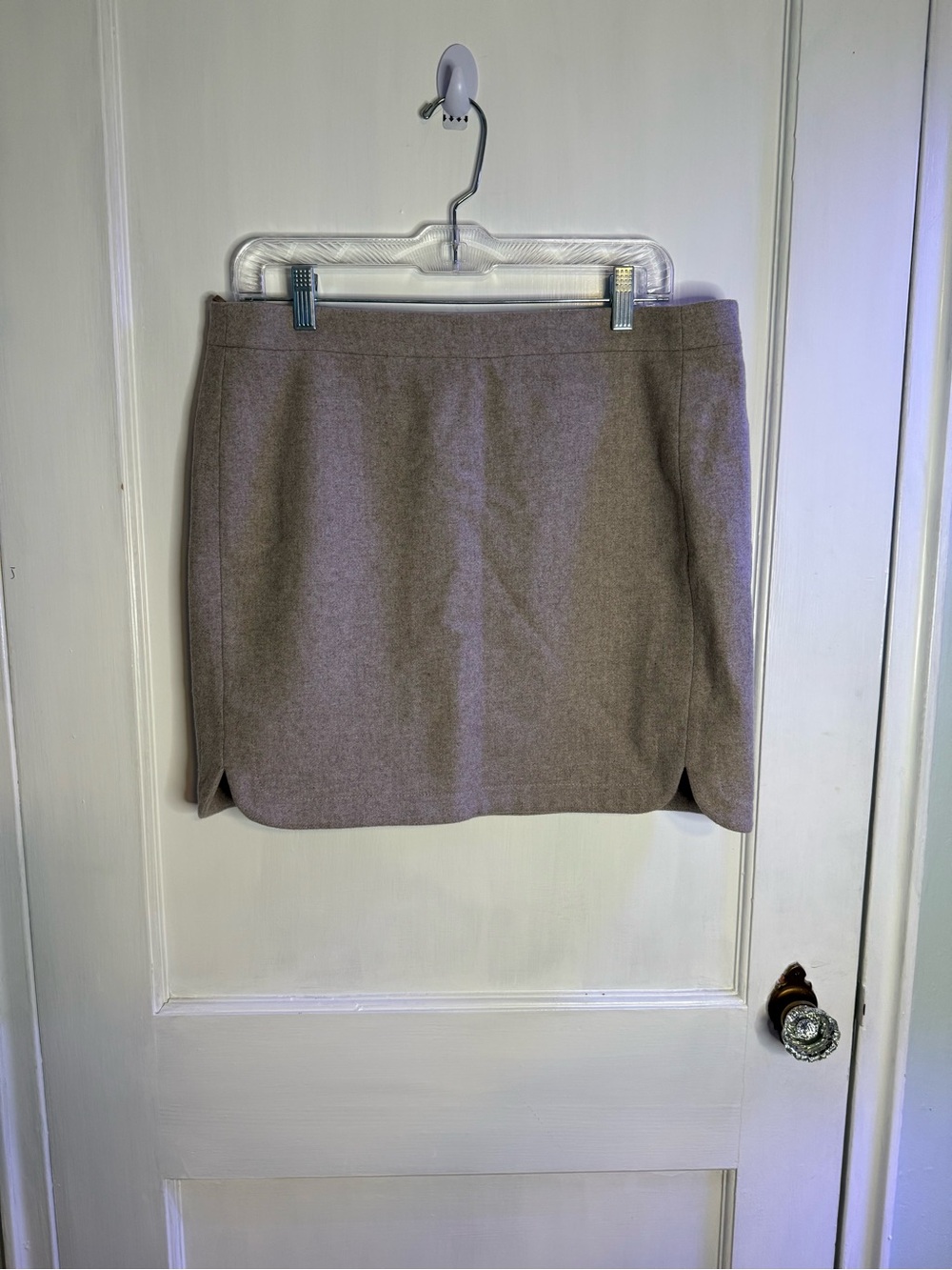 J. Crew Taupe Mini Wool-Blend Skirt